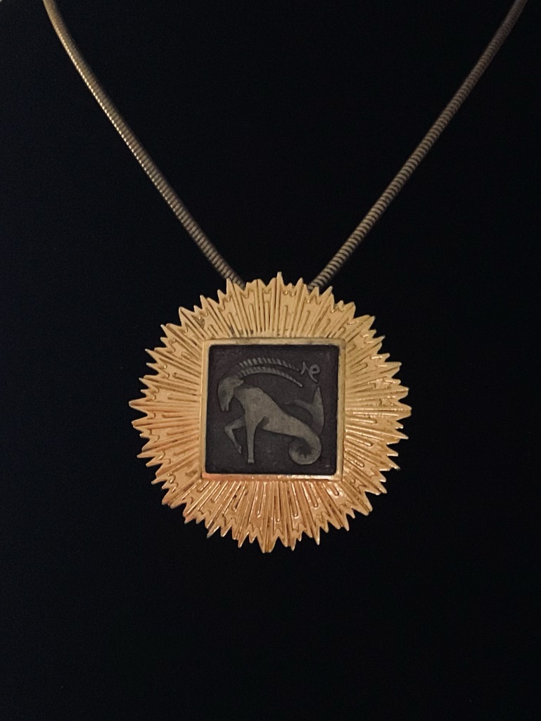 #101 Vintage Luca Razza Capricorn Pendant Necklace